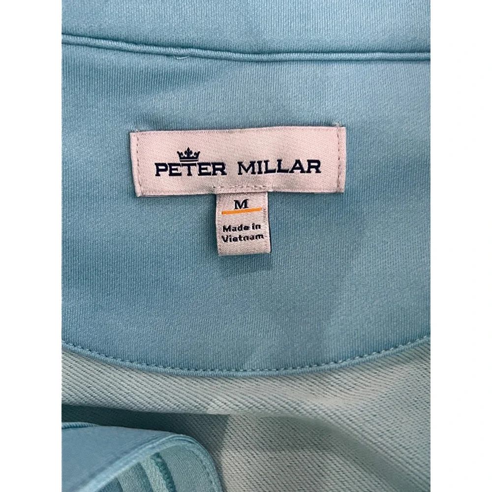 Peter Millar Mens Light Blue 1/4 Zip Golf Vest Performance MC 1918 Logo XLTesirt